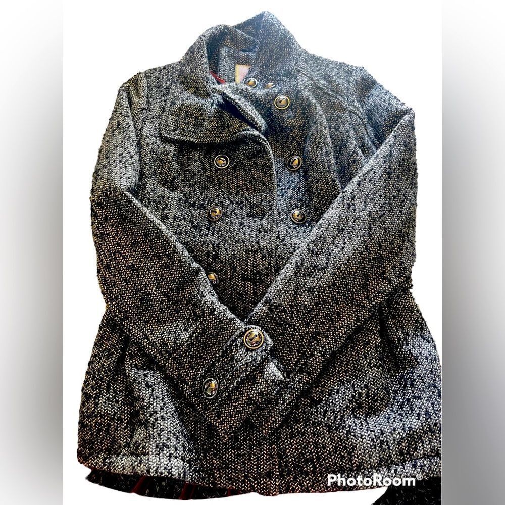 Pink Envelope Black and White Coat Size M